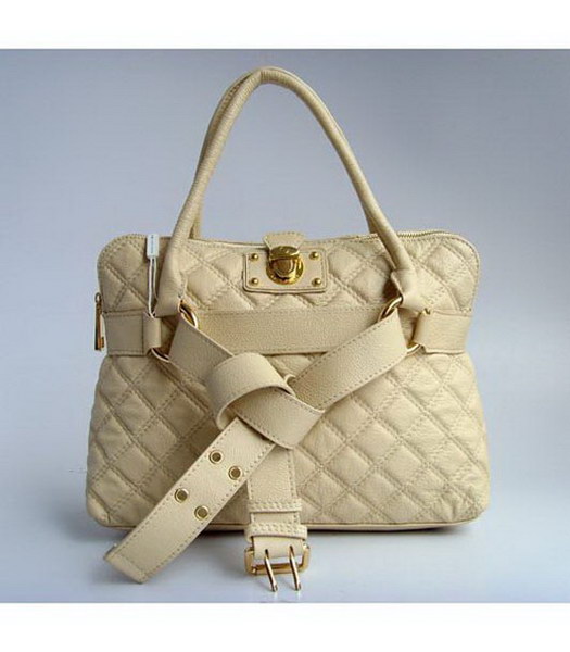 Marc Jacobs ha imbottito Bruna Satchel_Beige Pelle